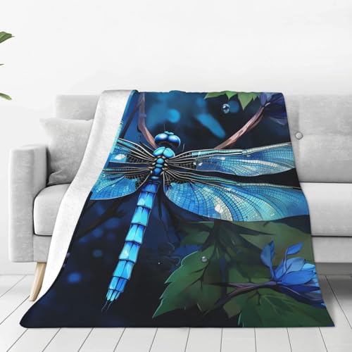 Couverture de lit en flanelle bleu 203x152 cm réversible pour lit et canapé