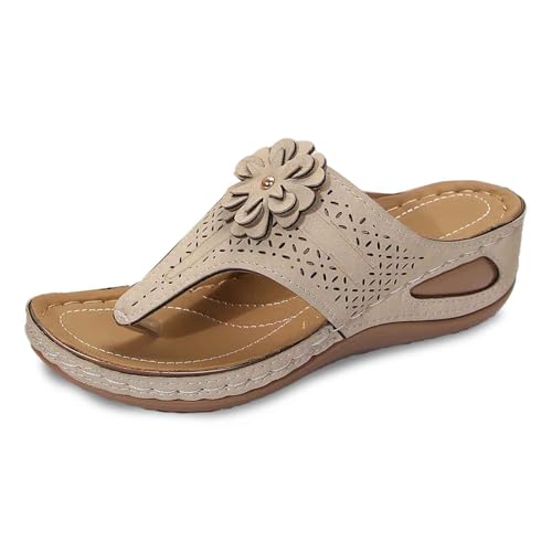 Tong florale et mules plates pour pieds sensibles et larges