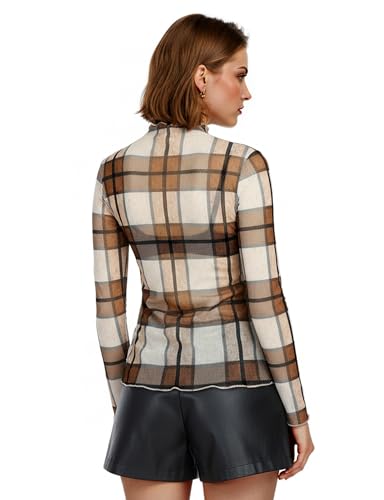 Image of Buauty Sheer Tops for Women,Mesh Fishnet Tops Plus Size,Stylish and Sensational Mesh Blouses for Fashion-Forward Ladies