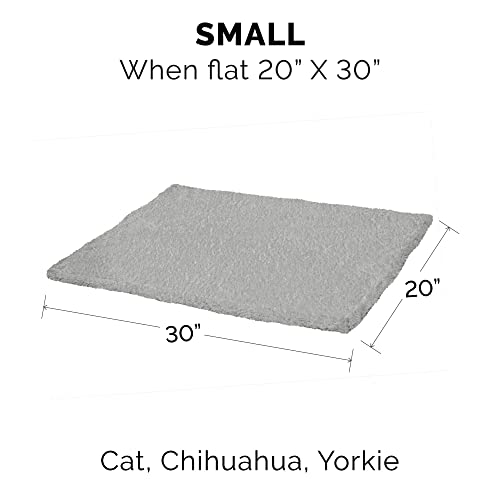 Image of Furhaven Waterproof & Self-Warming Throw Blanket for Dogs & Indoor Cats, Washable & Reflects Body Heat - Soft-Edged Terry & Sherpa Dog Blanket - Silver Gray, Small