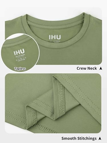 Image of Boys Neon Shirts Dry Fit Athletic T Shirts UPF 50+ Performance Cooling Shirt Short Sleeve Rash Guard Kids Top for Boys Girls