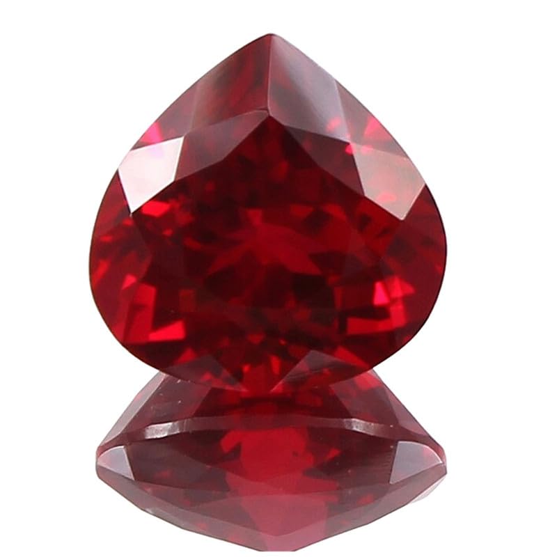 Rubis rouge naturel en forme de cœur 11x11 mm, gemme d'exception pour haute joaillerie