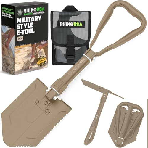 RHINO USA Folding Survival Shovel w/Pick...