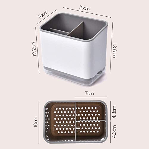 Image of HARI - Spoons Shovel Organizer, Double Layer Home Cutlery Drainer Basket, Chopsticks Tableware Storage Utensils Holder Box (Black)