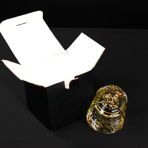Image of Melbify Gold Wolf Whiskey Glass Gift Set | 1 pcs Set | 300 ml | Ultra-Premium | Gold-Bottomed | Imported | Luxurious | Ideal for Wedding Gifts, Anniversary, VIP and Corporate Gifts