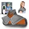 Heating pad for neck and shoulders 2lb weighted electric neck heating pad for back pain relief 10 heat settings 3 timers auto off birthday christmas gifts for women mom men dad gray  urban country home decor