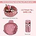 SUMBABO Drawstring Cinch Makeup Bag for Women - Drawstring Cosmetic Bag for Travel Toiletry Organizer with Brush Area (Pink)