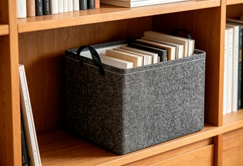 Image of CLOCOR Rectangular Storage Bin,Waterproof Books Box,Gift Basket(Grey)