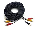 MainCore 15m Long 3 x Phono Male To 3 x Phono Male Cable Audio Composite Video RCA Lead (Available in 0.15m, 0.25m, 0.50m, 1m, 2m, 3m, 5m, 7m, 10m, 15m, 20m, 25m) (15m)
