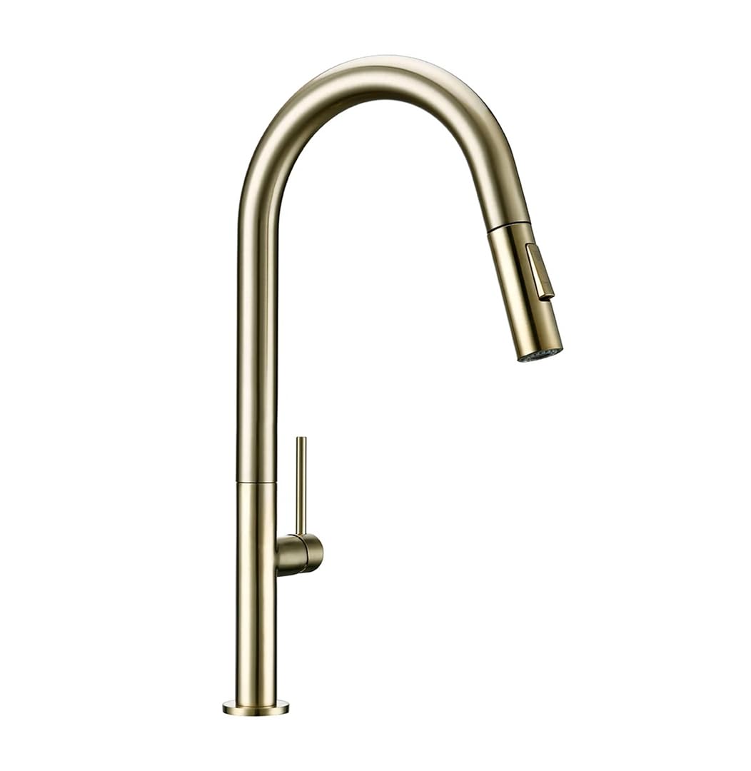 Grifo de cocina extraíble giratorio 360 de acero inoxidable negro y cromo cepillado