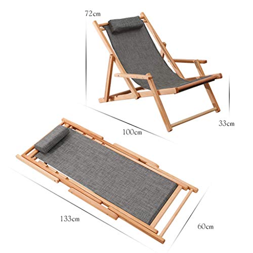 Chaise de détente de bureau en bois noble avec dossier inclinable - 3