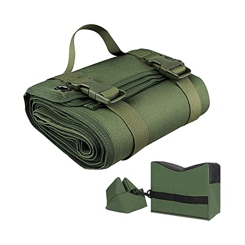 DONGKER Tapis de Tir Tactique,Tapis Tir Rembourre L'extérieur avec Sacs de Sable de Soutien Avant Arrière pour Formation Chasse Camping Cover