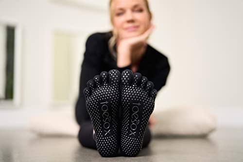 Toesox Women's Low Rise Full Toe Grip Non-Slip For Ballet, Yoga, Pilates, Barre Toe Socks, Small, Static #TOP3