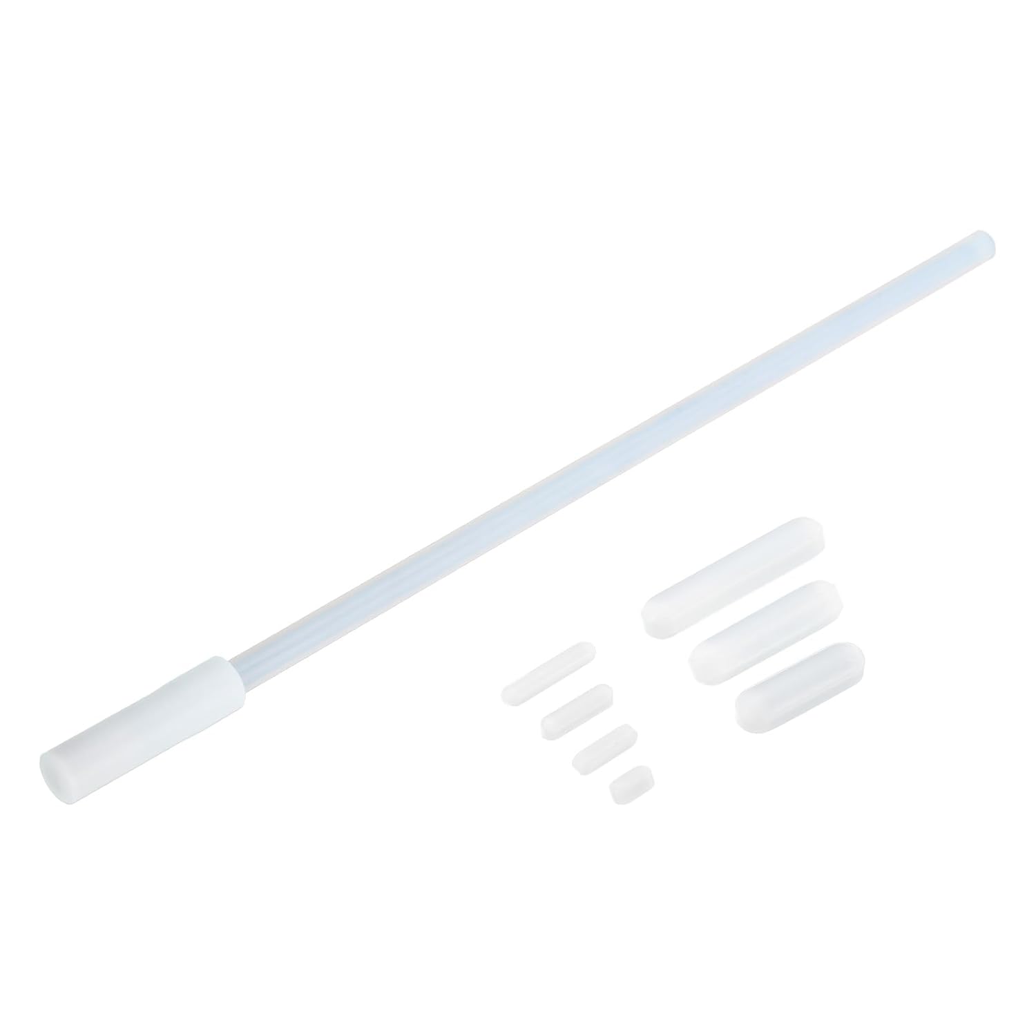 MECCANIXITY 1 Set Magnetic Stirrer Mixer Stir Bar Set,7 Sizes Cylinder Shape Stirrer,Straight Retriever Coating Magnet for Laboratory, White