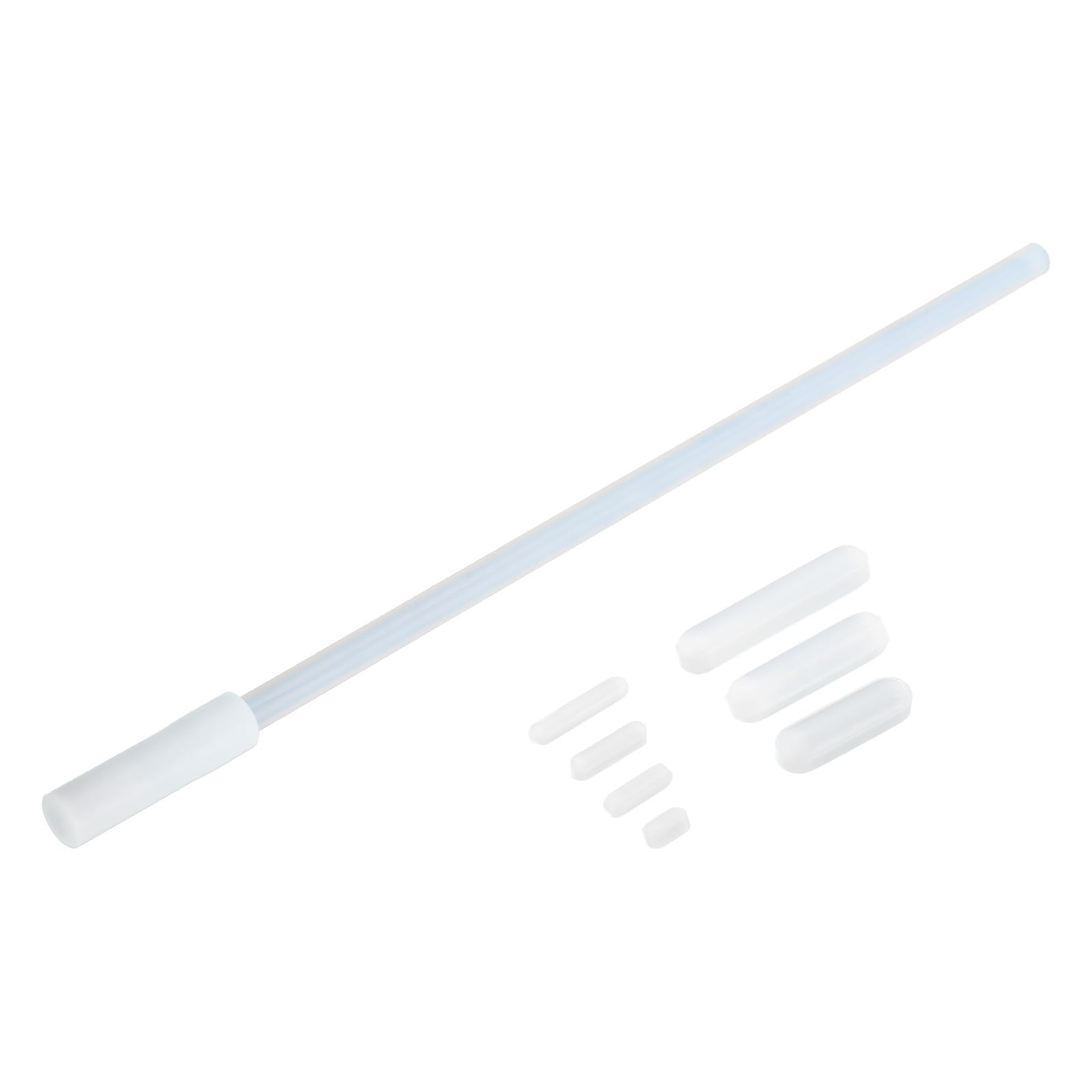 MECCANIXITY 1 Set Magnetic Stirrer Mixer Stir Bar Set,7 Sizes Cylinder Shape Stirrer,Straight Retriever Coating Magnet for Laboratory, White