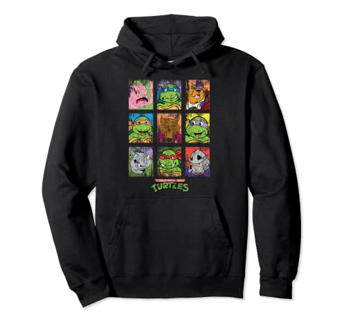 US TMNT Groupe Grid Distressed 01_H Sweat à Capuche Cover