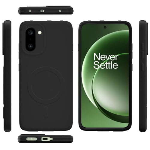 Image of Back Cover Compatible with OnePlus 15R 5G | MagFit Ring Design (Non-Magnetic) | Shockproof Case | Anti-Slip Grip | Raised Camera Edges | Slim Protective Case for OnePlus 15R 5G (Matte Black)