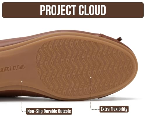 Image of Project Cloud Ballet Flats for Women Shoes - Genuine Leather Insole and Lightweight Mary Jane Flats - Non-Slip and Comfortable Womens Shoes