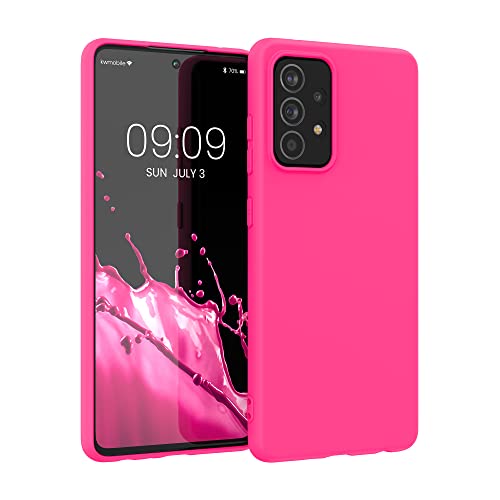kwmobile Custodia Compatibile con Samsung Galaxy A52 / A52 5G / A52s 5G Cover - Back Case per Smartphone in Silicone TPU - Protezione Gommata - rosa shocking