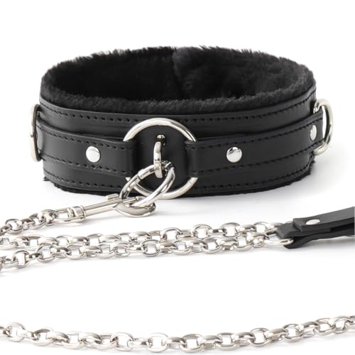 Punk Collar for Women Gothic Choker with O-Ring Adjustable PU Leather Necklace Jewerly