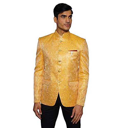 Image of WINTAGE Men's Banarasi Rayon Cotton Green Bandhgala