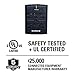 SANUS On-Wall Low Profile 1080J Fireproof Surge Protector with 6 AC Outlets & 3 Lines of Protection - Includes Power Signal Filtering Black