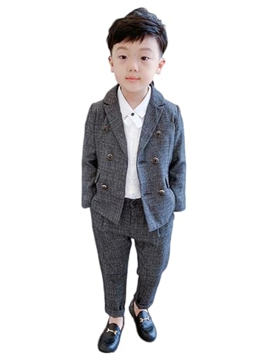 Costume haut de gamme garçon style tailleur veste croisée et pantalon de cérémonie