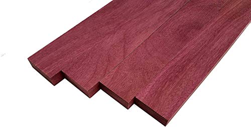 Woodchucks Wood 3/4 Inch x 2 Inch x 16 Inch Solid Purpleheart Lumber Boards as Cutting Board Wood (6 Pack)