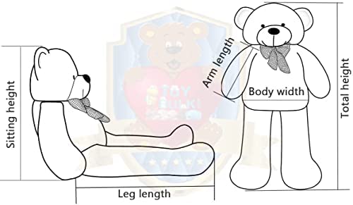 Image of 7 Feet Real Red Teddy Bear with Free 30cm Soft Heart - Giant Stuffed Plush Toy for Girls, Girlfriend, Kids - A Huggable Gift of Love and Joy (7 Feet, Red)