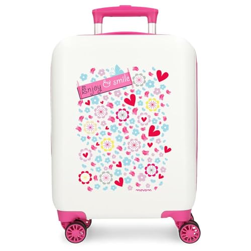 Movom Enjoy Smile Maleta De Cabina Blanco 33x50x20 Cms Rígida Abs Cierre De Combinación Lateral 28,4l 2 Kgs 4 Ruedas Dobles Equipaje Mano Movom Enjoy Smile Maleta De Cabina Blanco 33x50x20 Cms Rígida Abs Cierre De Combinación Lateral 28,4l 2 Kgs 4 Ruedas Dobles Equipaje Mano