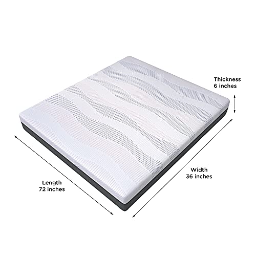 Image of Centuary Mattresses Sleepables 6-Inch Single Size with Active Edge Support Antimicrobial Foam Rolled & Vaccumed Inner Spring Mattress (72x36x6)