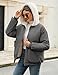 Uikue Women Fleece Lined Jacket Winter Warm Reversible Sherpa Coat Fashion Hooded Zip Up Outerwear with Pockets(Dark Gray,S)