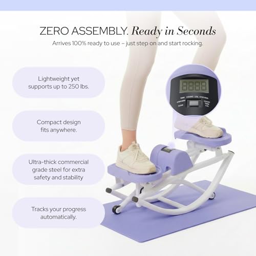Image of The Rock Stepper - Side to Side Rocking Stepper Machine for Home Workouts - Low Impact Indoor Cardio Leg Glute and Core Training - Quiet Compact Step Rocker Exercise Equipment