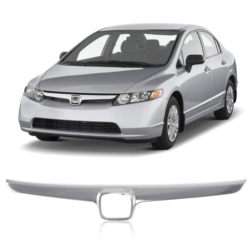 CarPartsDepot Chrome Grille with Emblem Provision Compatible with 2006 2007 2008 HONDA Civic 4 Door Sedan Hybrid HO1200172 71122SNAA00