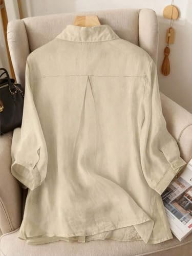 Image of Gufrina Women Embroidered Button Down Shirt with Floral Leaf Thread Work Collared Neck Half Sleeves Relaxed Fit Casual Office Wear Shirt