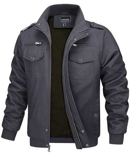 MAGCOMSEN Jacke Stehkragen Herren Übergangsjacke Frihling Fliegerjacke...