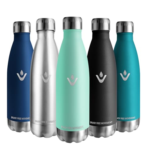 Vikaster Botella agua, 500ml Botella agua acero inoxidable, Mantener 12H Caliente/24 Frío, Termo Sin BPA, Botella termica Niños, Adultos, Deporte, Oficina, Exteriores