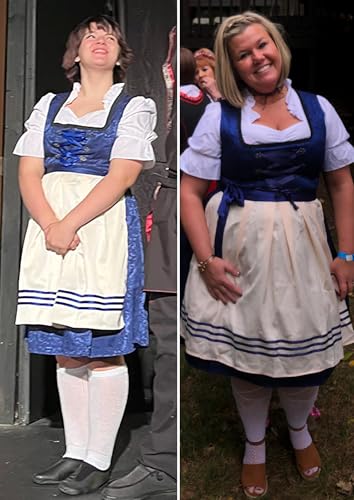 JASAMBAC Dirndl Dresses Women, 3 Piece Oktoberfest Costumes, German Bavarian Dress for Halloween Carnival