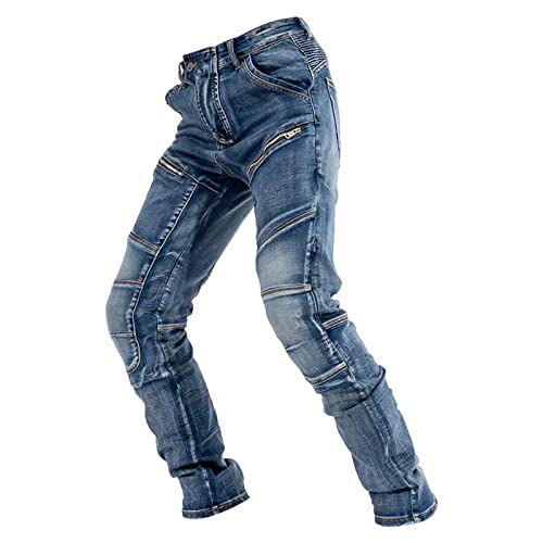 OFzimTo Pantaloni Moto Uomo, Jeans Moto Uomo con