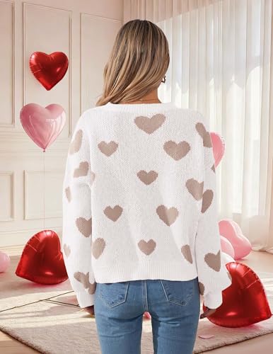 Image of Libsorge Womens Valentine Heart Sweater 2026 Valentines Day Trendy Cute Oversized Long Sleeve Pullover Sweaters