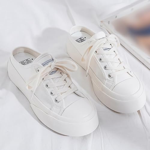2025 Women Canvas Mules Memory Foam Clipper Fashion Sneakers Comfortable Slip-On Backless Holiday,Comfortable Casual Shoes,Slip on Mules Sneakers4
