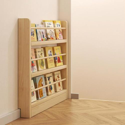 Bibliothèques de Sol présentoirs Minces 10 cm,étagère en Bois Massif,Organisateur de Livres,étagère de Rangement Murale pour Chambre à Coucher,Salon,Bureau à Domicile