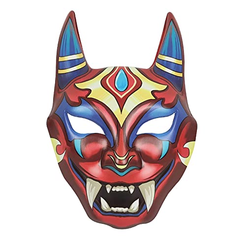 Máscara de Hannya, decoración de fiesta de Halloween, máscara de animales para adultos y niños, máscara de poliuretano japonés Demon Banno