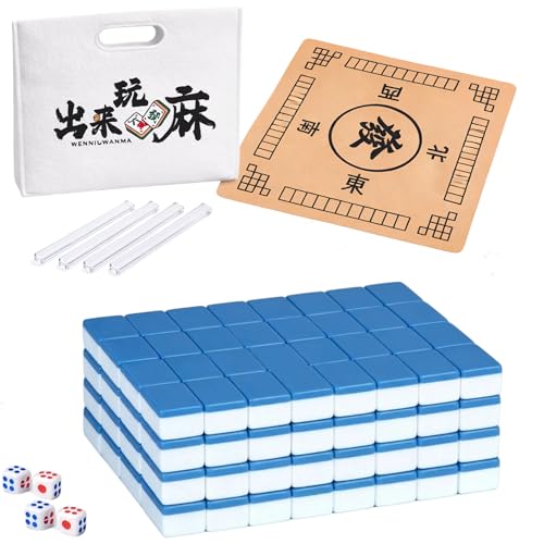 Juego Tradicional de Mahjong Chino con 144 Fichas
