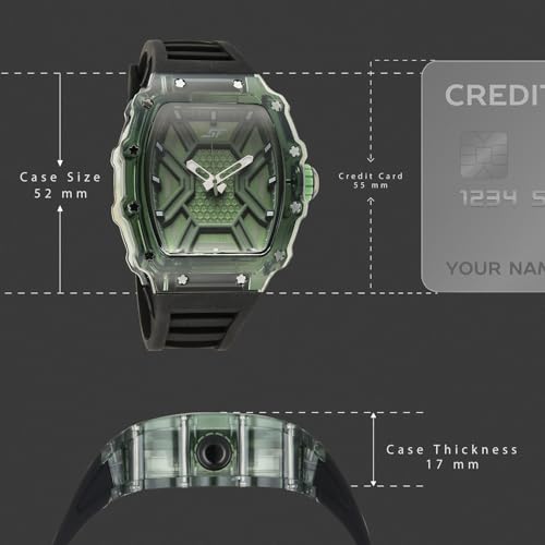 Image of SF Maiden Voyage Sport Watch Quartz Analog with Green Dial Black Silicon Strap Watch for Men - 77178PP06W