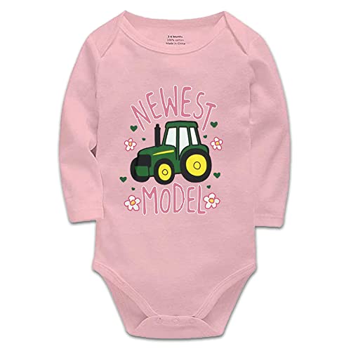 Baby Bodysuit Green Tractor Model Farmer Baby Tractor Long Sleeve 0-24 Months