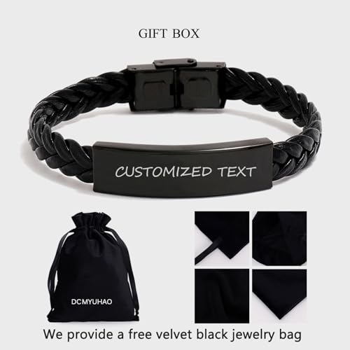 Pulsera de cuero trenzado personalizada para hombre y mujer miniatura 6