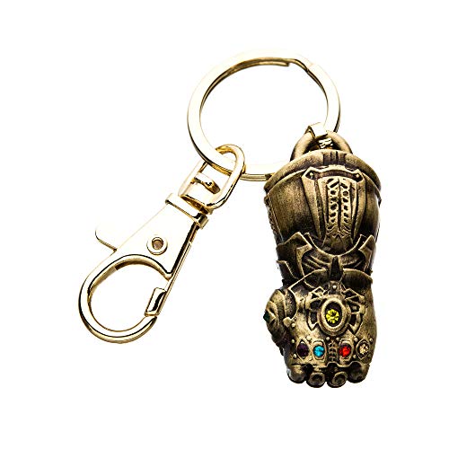 Marvel Comics Unisex Adult Thanos Infinity Gauntlet 3D Key Chain, Antique Gold, One Size