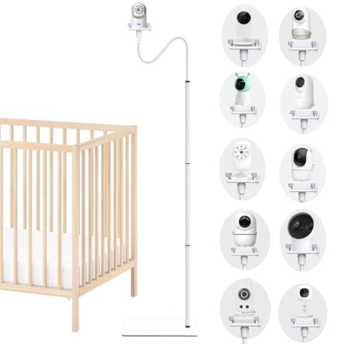 Image of Derebir Baby Monitor Mount Floor Stand Holder Shelf Compatible with Infant Optics DXR-8 and DXR-8 PRO, Nanit Pro & Flex Stand,Eufy,HelloBaby,Momcozy BM01/BM03, Baby Camera Mount Holder (68.8 inch)