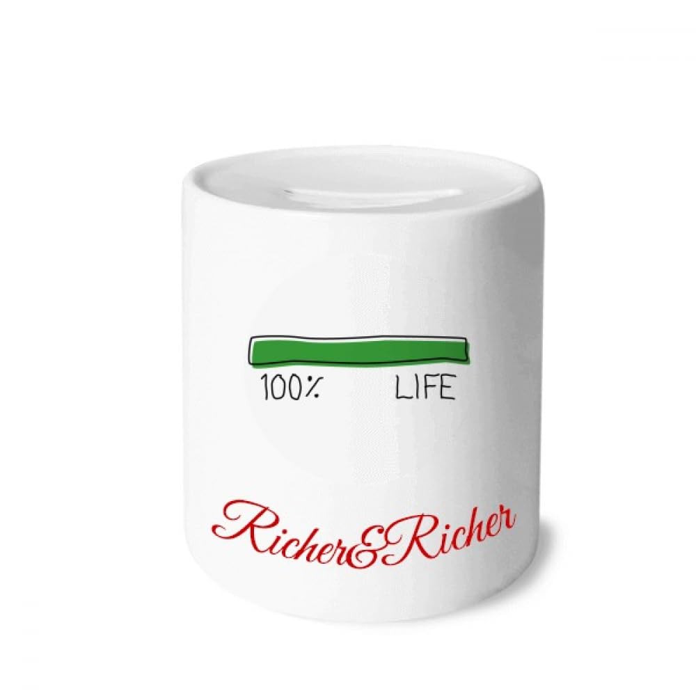 no/nolife energy progress bar hundred percent longevity elderly Rich and Rich Bank Saving Box Coin